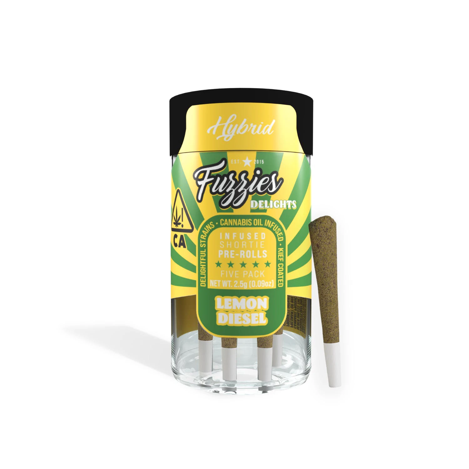Fuzzies - Fuzzies Delights Lemon Diesel Infused 5-Pack Pre-Roll 2.5g Main Image