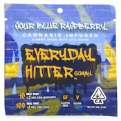Sour Blue Raspberry 100mg Live Resin Single Gummy - Everyday Hitter