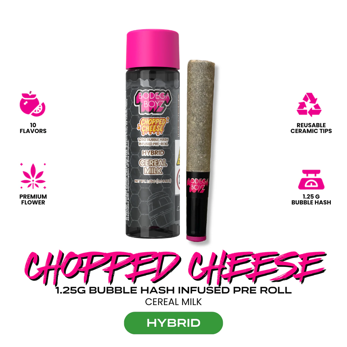 Bodega Boyz - Bodega Boyz Chopped Cheese Cereal Milk Bubble Hash Infused 1.25g Pre-roll Main Image