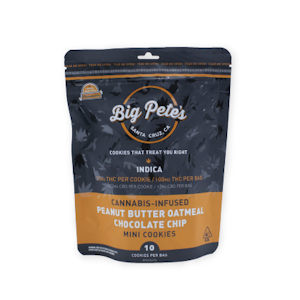 Big Pete's - Peanut Butter Oatmeal Chocolate Chip Indica 100mg  10 Pack Cookies - Big Pete's