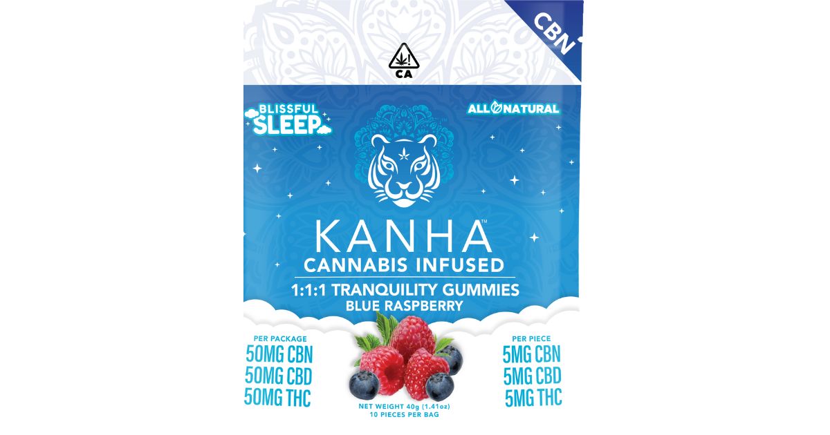 Blue Raspberry 1:1:1 THC:CBD:CBN Tranquility Gummies - 150mg