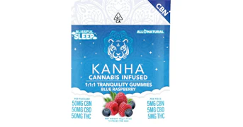 Kanha - Blue Raspberry 1:1:1 THC:CBD:CBN Tranquility Gummies - 150mg