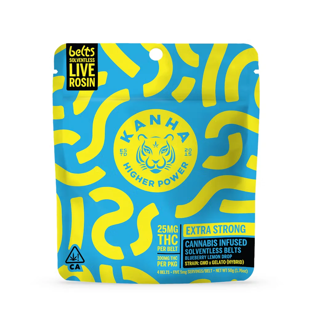 KANHA - Blueberry Lemon Drop (H) Live Rosin Belts | KANHA |100mg THC | 4-pack Main Image