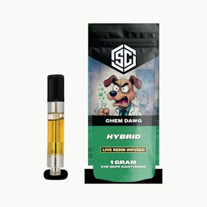 The SC - Chem Dawg 1g Live Resin 5-10 Cart Adult-Use