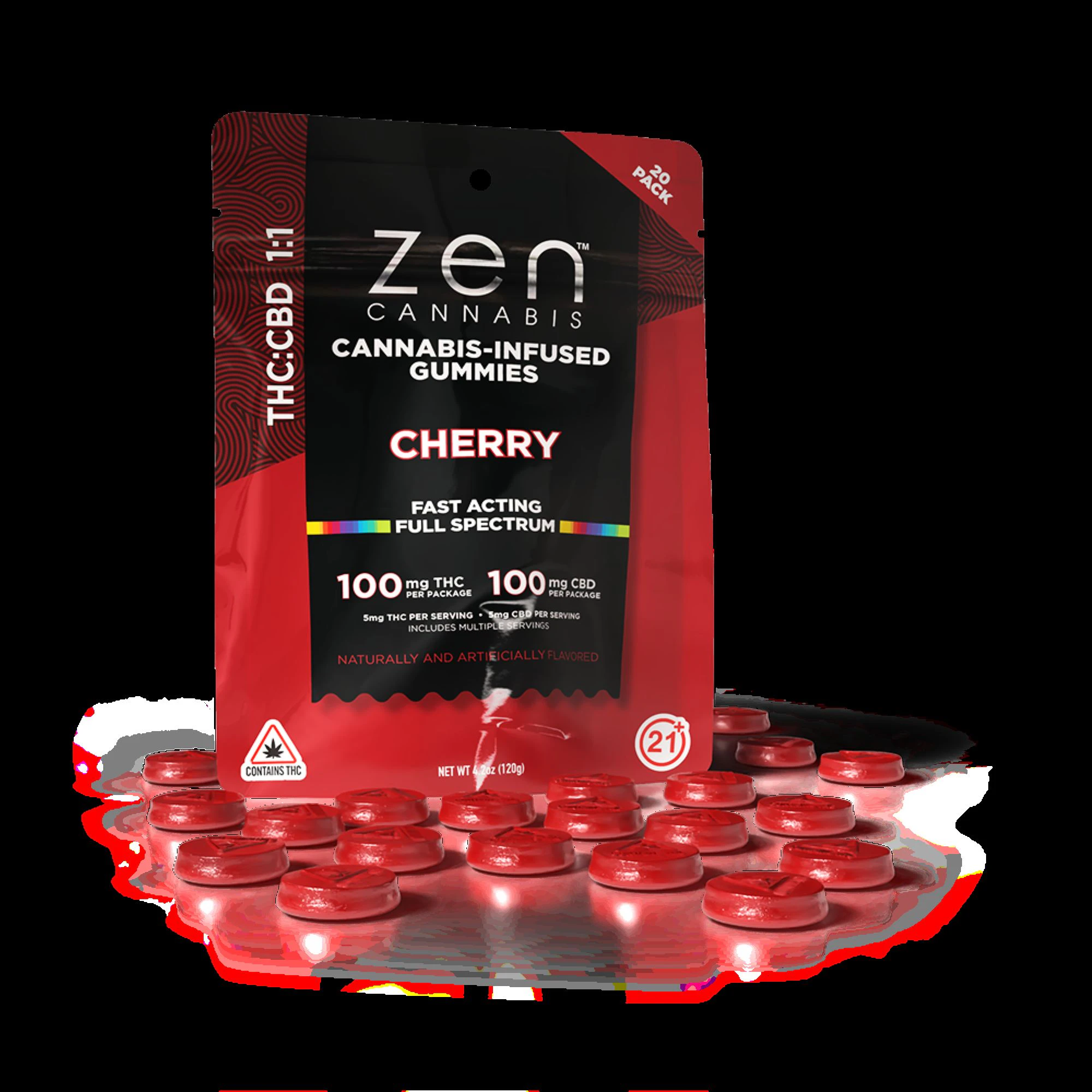 Zen - Zen Cannabis Cherry 1:1 Gummies 00017 Main Image