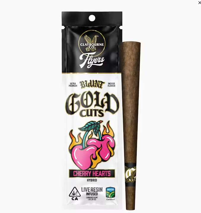 Claybourne Co. - [Claybourne Co.] Flyers Infused Blunt - Gold Cut - 1.5g - Cherry Hearts  Main Image