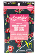 Smokiez Sour Cherry 100mg THCV : 100mg THC : 100mg CBD Fruit Chews 10pk