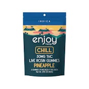 Enjoy Hemp Live Rosin Chill Indica Gummies Pineapple 2 count pack 30 mg Delta 9