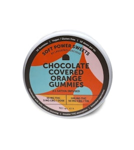 SOFT POWER SWEETS - Soft Power Sweets- Chocolate covered orange gummies- 10mg/100mg tin