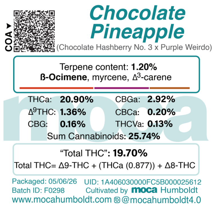 MOCA Flowers - 1G Smalls - Chocolate Pineapple