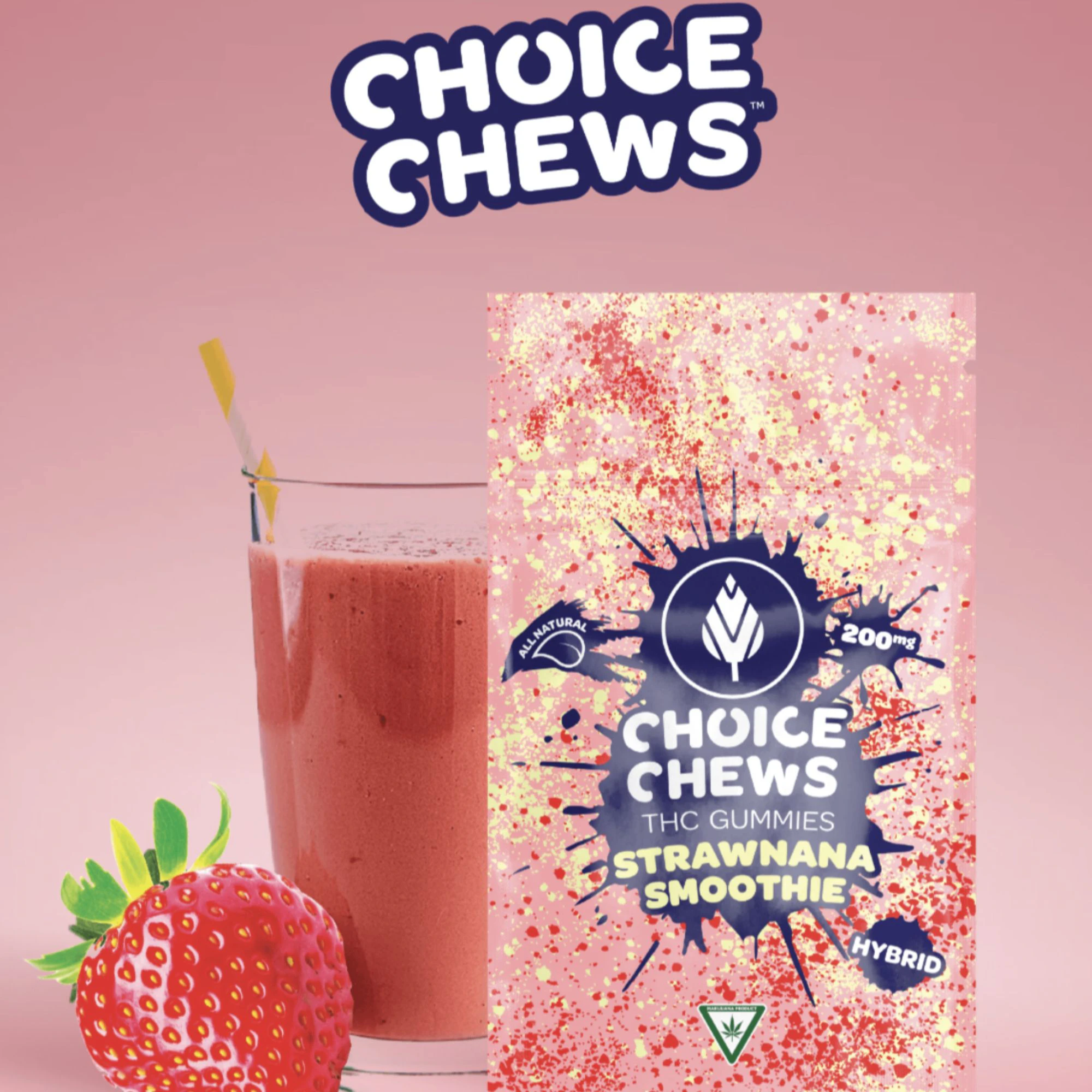 Choice Chews - Strawnana Smoothie | 200mg Main Image