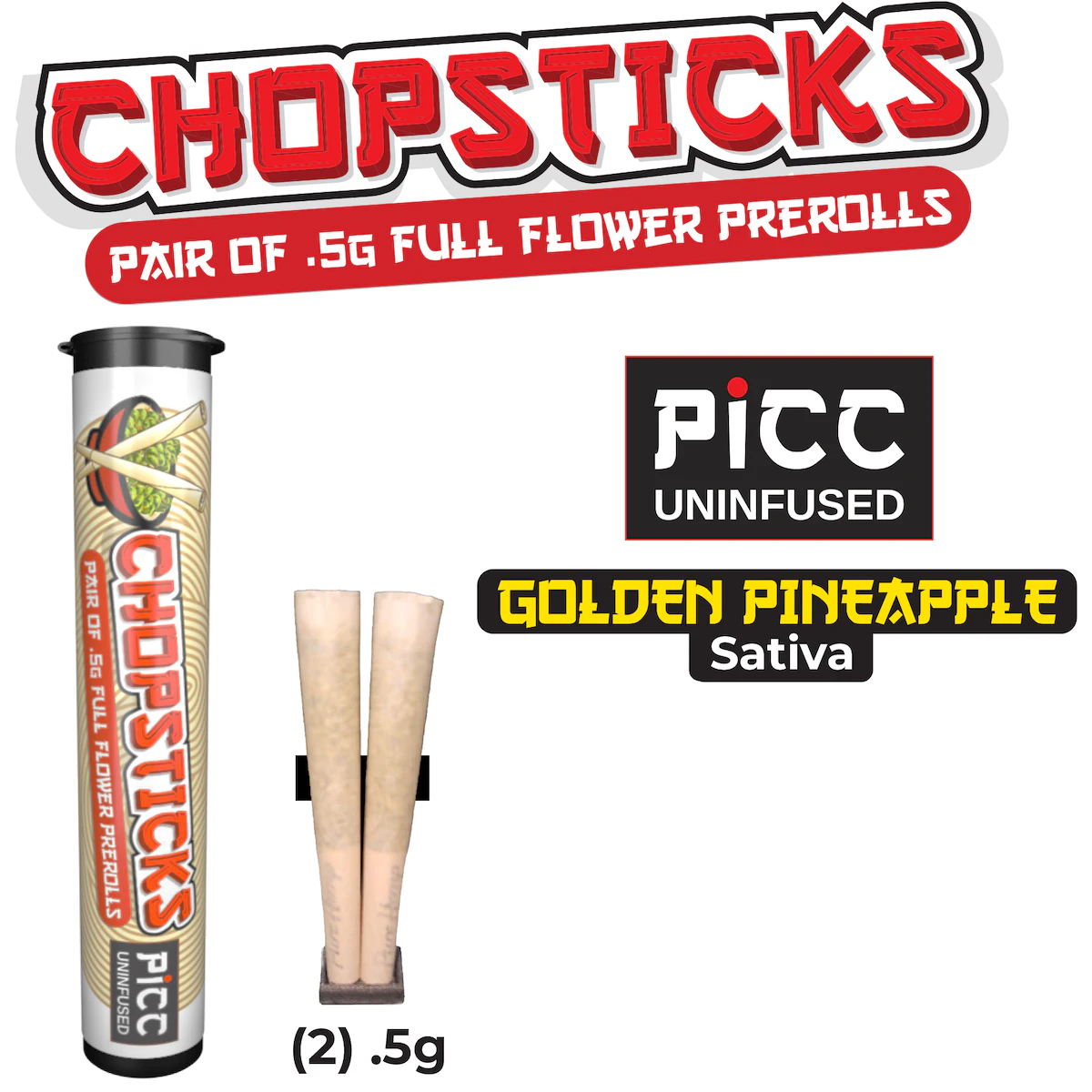 Chop Stick - Golden Pineapple Pre-rolls | .5g, 2pack Main Image
