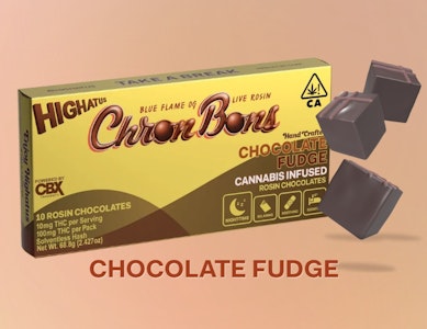 HIGHATUS - Highatus - ChronBons - Chocolate Fudge - 100mg THC Rosin Chocolates - 10pk