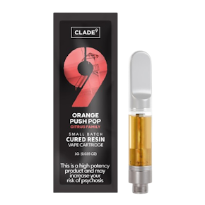 Clade9 | Orange Push Pop | Cured Resin Cartridge | 1g