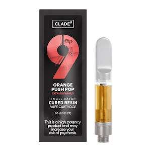 Clade9 - Clade9 | Orange Push Pop | Cured Resin Cartridge | 1g