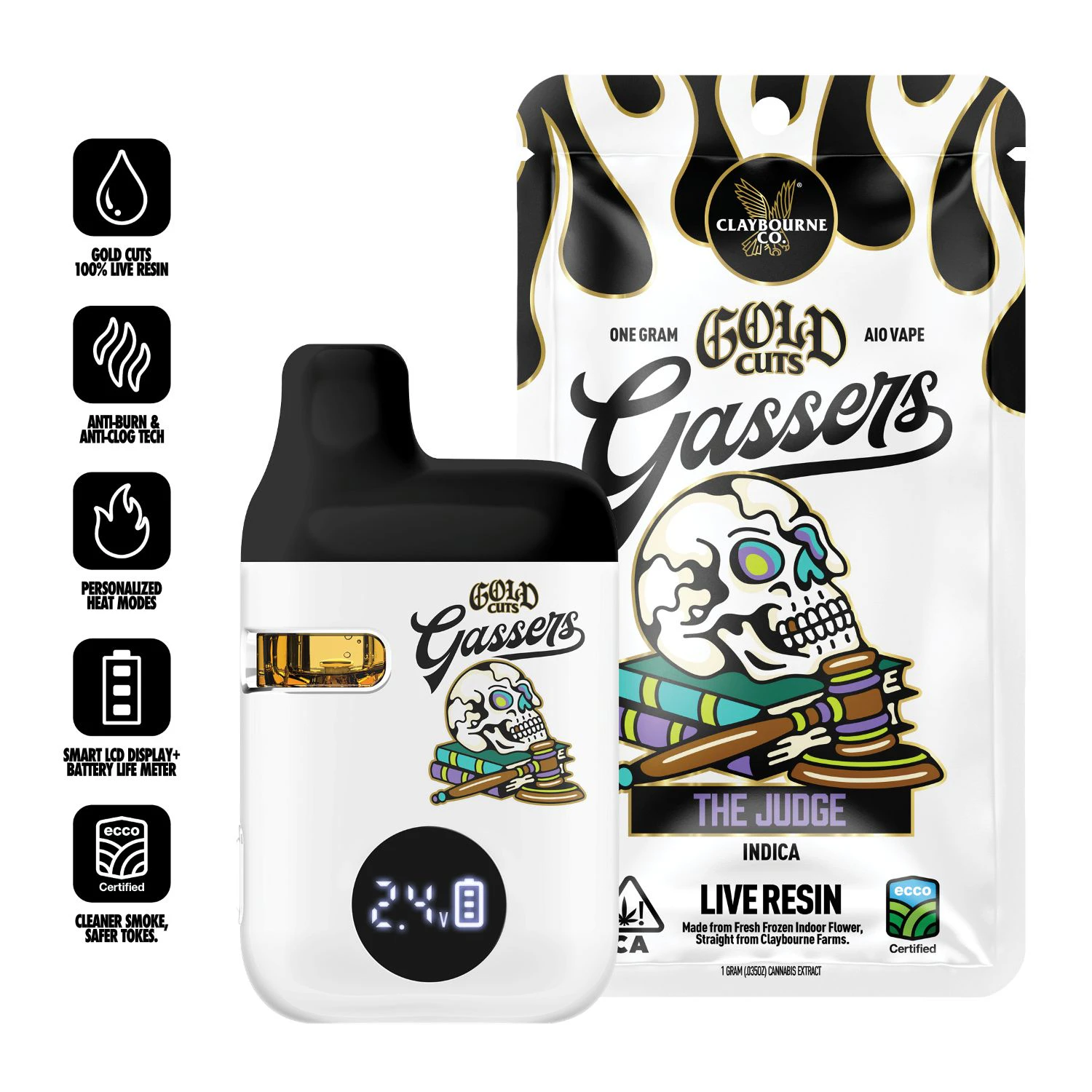 Claybourne Co. - Claybourne Co. Gold Cuts - 1g AIO - The Judge Main Image