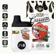 Claybourne Gold Cuts Live Resin Gassers AIO 1g Strawberry C.R.E.A.M