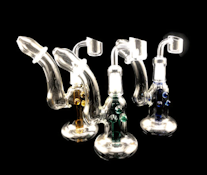 Glass - 6" Clear & Color Stem Sherlock Dab Rig