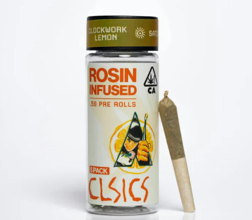 CLSICS - Clsics Rosin Infused 5pk Prerolls 2.5g Clockwork Lemon Main Image