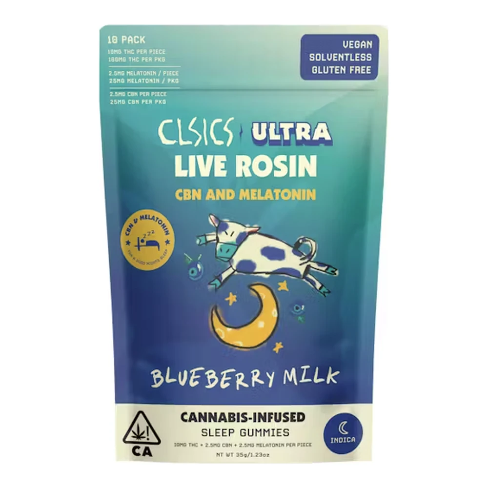CLSICS - CLSICS | Blueberry Milk 1:1:1 | CBD:CBD:THC Live Rosin Gummies | 100mg Main Image