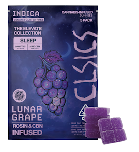 CLSICS - CLSICS | Lunar Grape | Live Rosin 1:1 THC:CBN Sleep Gummies 5pk | 100mg