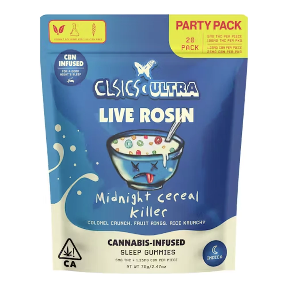 CLSICS - CLSICS | Midnight Cereal Killer | 20pk | Live Rosin CBN Gummies | 100mg Main Image