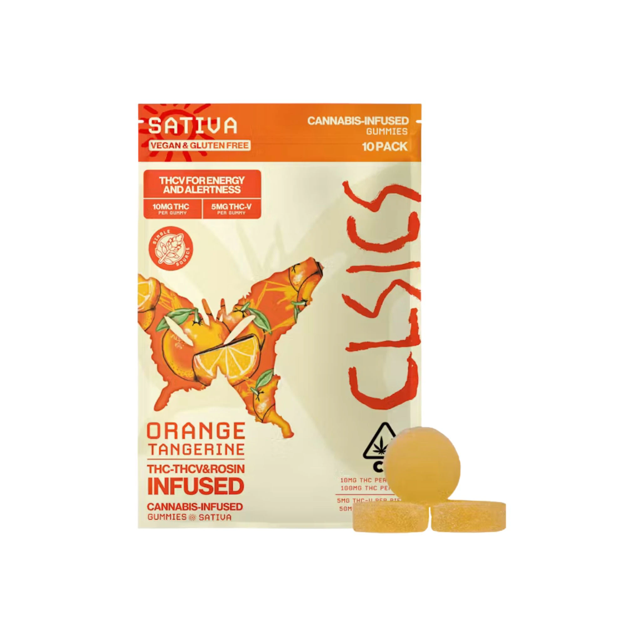 CLSICS - CLSICS | Orange Tangerine 2:1 THC/THCV | Gummies | [150mg] 10pk | Sativa Main Image