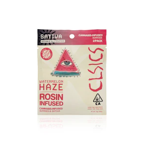 CLSICS - Edible - Watermelon Haze - Sativa - Live Rosin Gummies - 2 Piece - 20MG