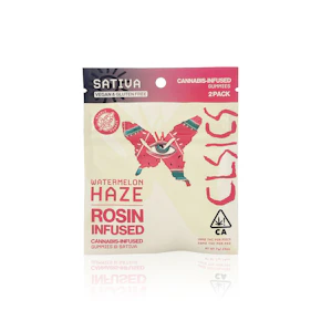 CLSICS - Edible - Watermelon Haze - Sativa - Live Rosin Gummies - 2 Piece - 20MG