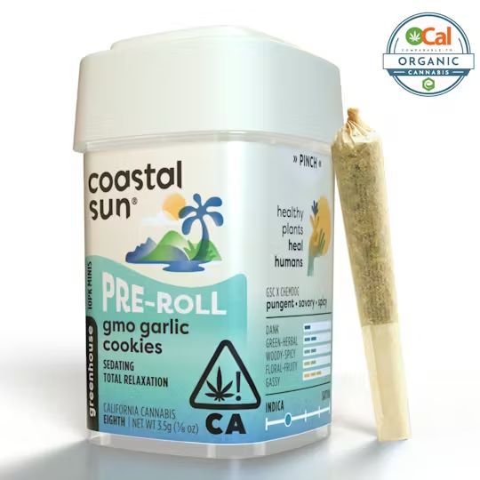 Coastal Sun | Ocal | GMO Garlic Cookies | Pre-Rolls | 10pk