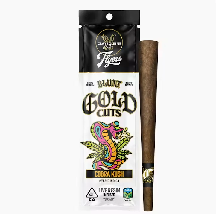Claybourne Co. - [Claybourne Co.] Flyers Infused Blunt - Gold Cut - 1.5g - Cobra Kush (H) Main Image