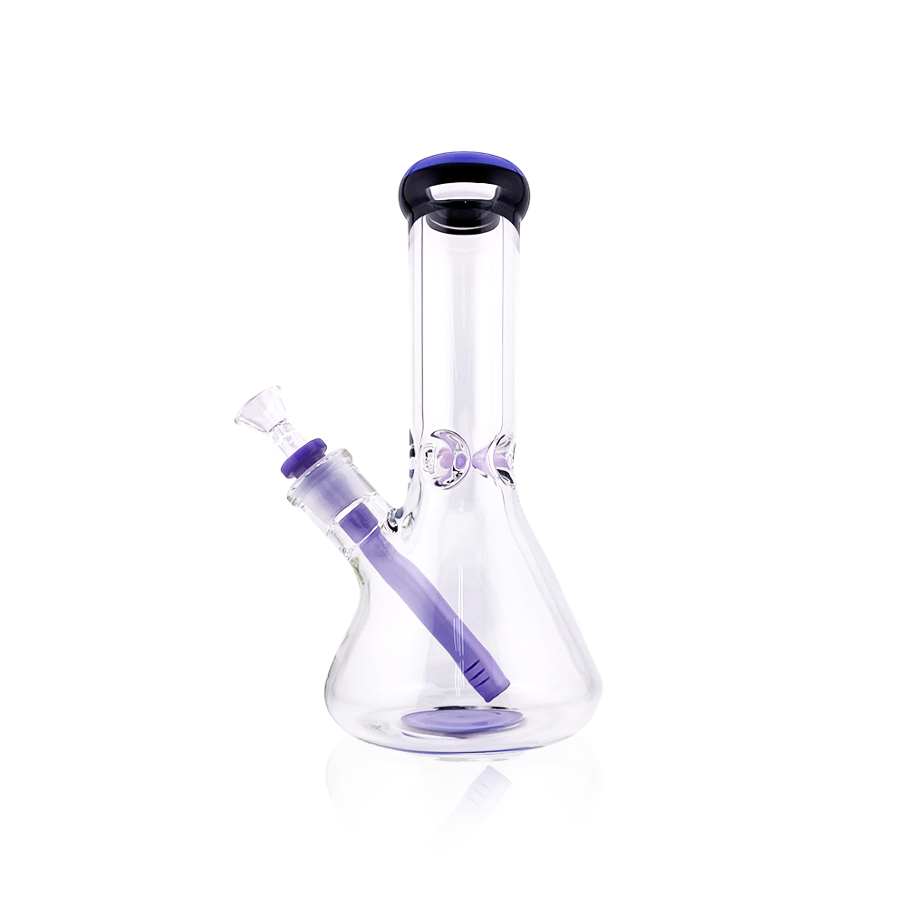 SIREEL - Glass - Color Accent Beaker Bong - 10" - Assorted Colors