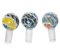 14mm Colorful Twisted Design Male Glass Bowls