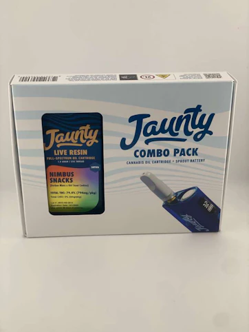 Jaunty - Nimbus Snacks -Sativa- 79.4% THC | 1g (Live Resin) x Sprout Battery *Holiday Special* Vape Combo Pack) | Jaunty -b0 right