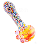 Glass - 4.5" Confetti Frit 3 Knocker w/ Swirls Hand Pipe