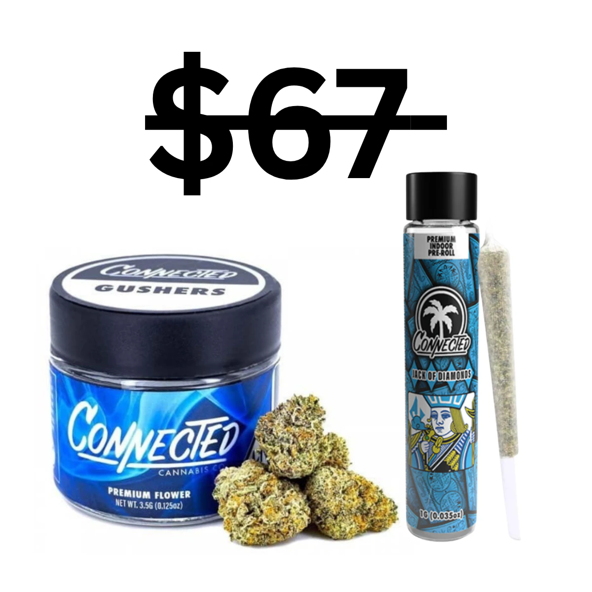 Connected Cannabis Co. - Flower & Preroll Bundle | 1x 3.5g Premium Indoor + 1x 1g Indoor Preroll | Connected Main Image