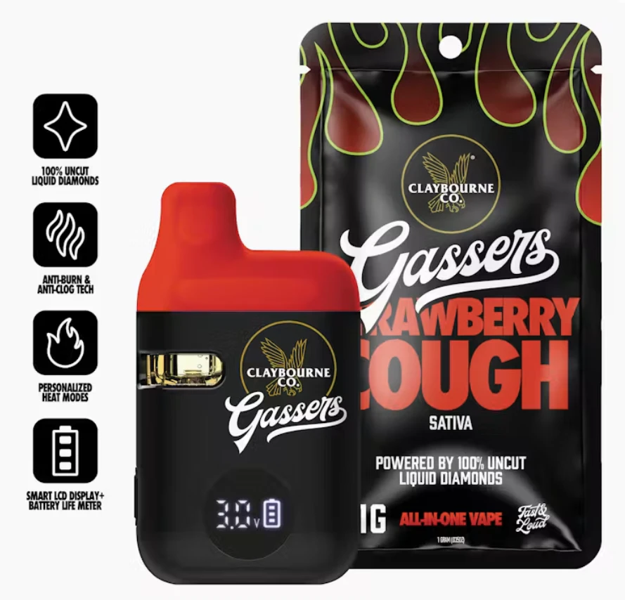 Claybourne Co. - Claybourne | Strawberry Cough (1g) - Gassers All-In-One Liquid Diamonds Vape Main Image