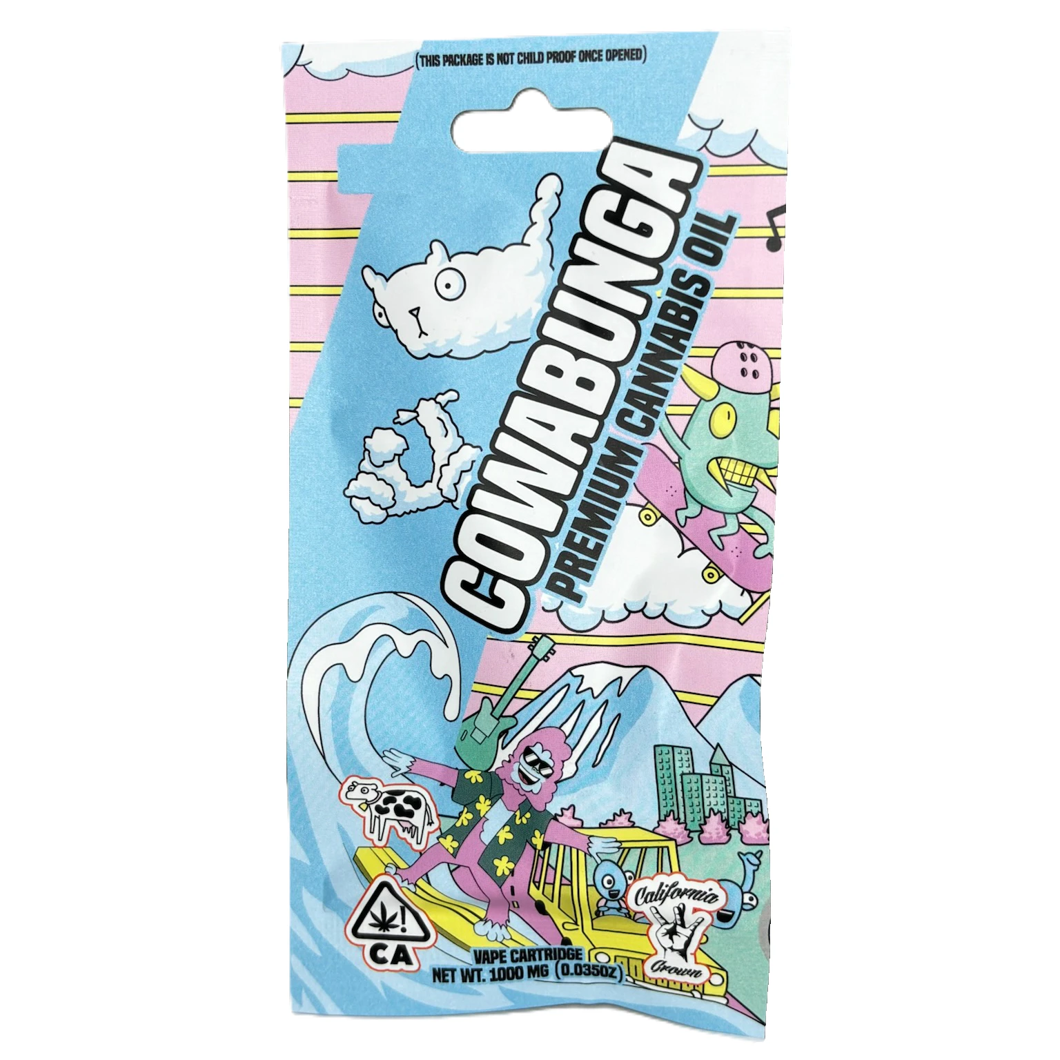 COWABUNGA - Cowabunga - 1g Vape Cartridge (Lemon Strawberry Twist-Sativa) Main Image