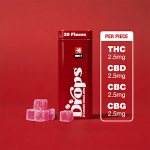 DROPS - Cranberry, Focused Energy, 1:1:1:1 THC:CBD:CBG:CBC, 20 pack