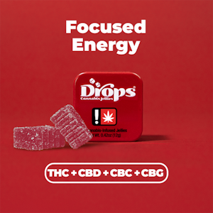 DROPS - Cranberry, Focused Energy, 1:1:1:1 THC:CBD:CBG:CBC, 2 pack