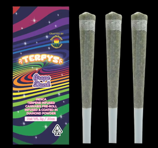 Crème De Canna - Creme De Canna | Grape Dank | Terpys Diamond Infused Pre Roll 3pk | 3g