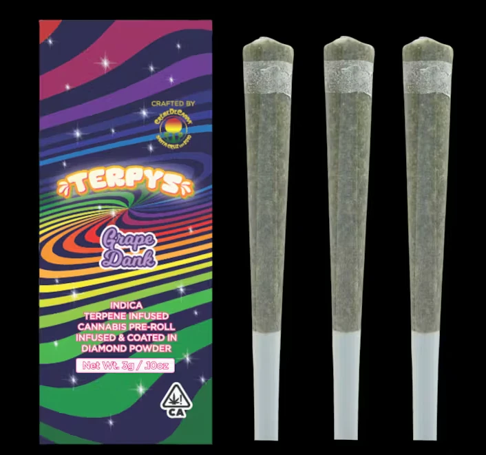 Crème De Canna - Creme De Canna | Grape Dank | Terpys Diamond Infused Pre Roll 3pk | 3g Main Image