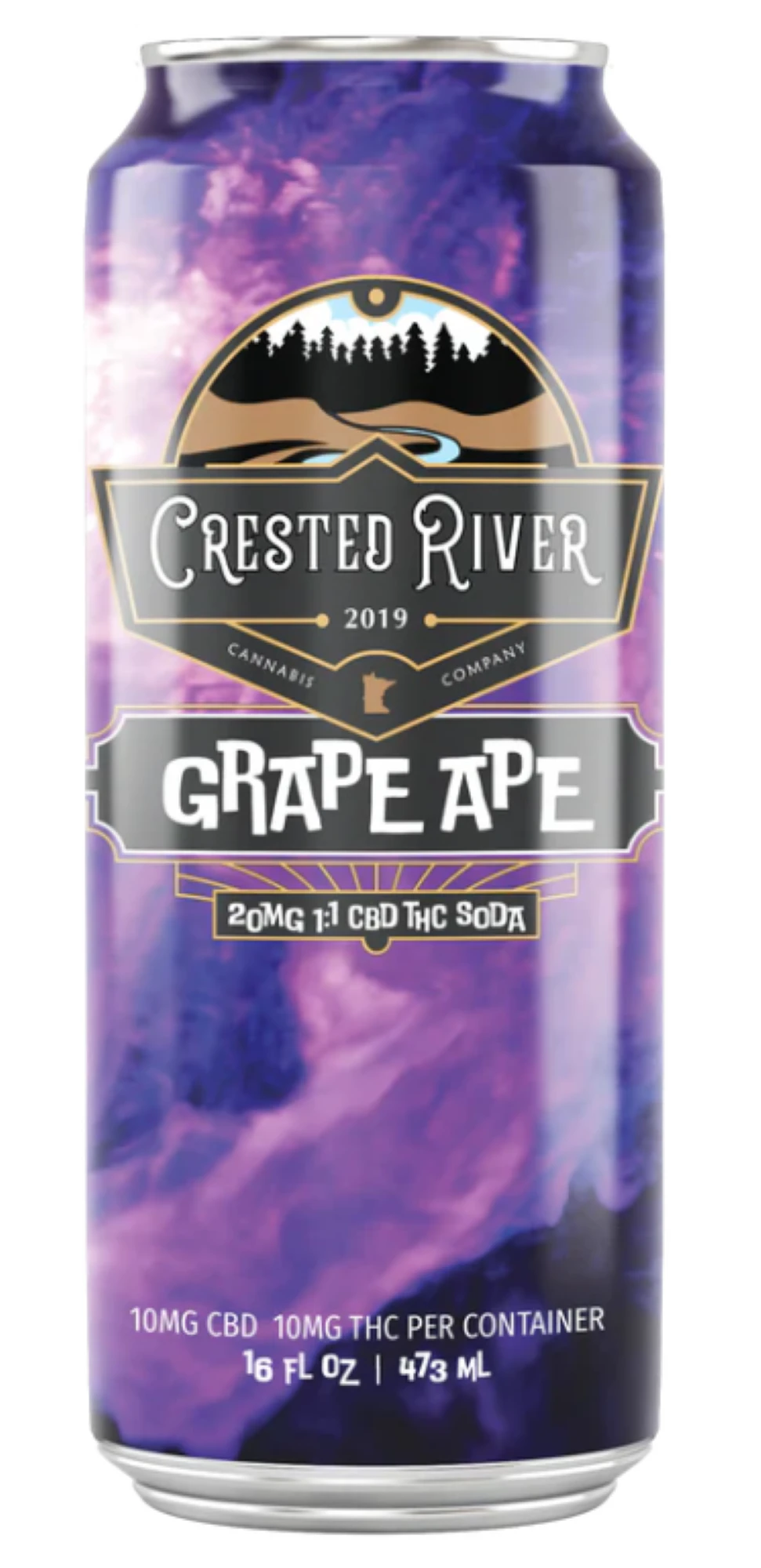 CRESTED RIVER - Crested River | Grape Ape Soda | 10mg THC:CBD Main Image