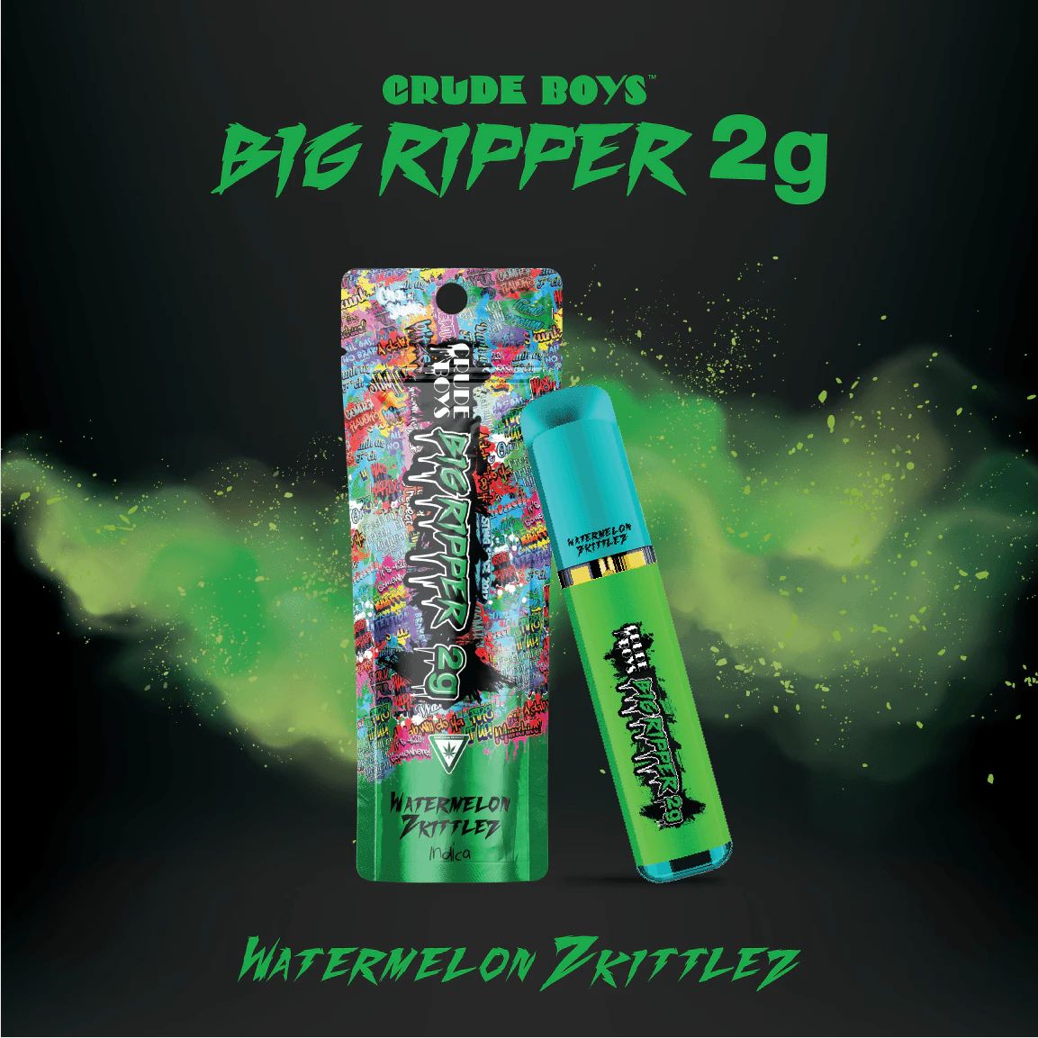 CRUDE BOYS - Crude Boys - 2g All-In-One Vape - Watermelon Zkittlez (Indica) Main Image