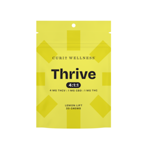 Curio Thrive | Lemon Lift 4:1:1 THCV:CBD | 20pk/20mg