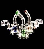 Glass - 6'' Curved Color Mouth & Showerhead Perc Dab Rig