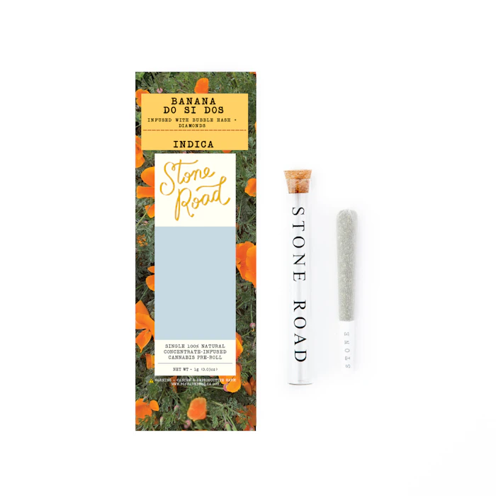 STONE ROAD - Stone Road | Banana Do Si Dos - Infused Pre-Roll | Diamond and Bubble Hash Infused Main Image