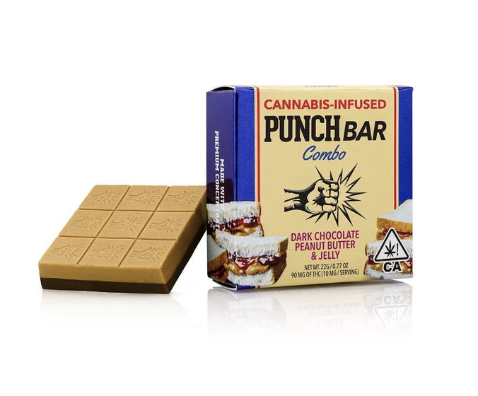 Punch - Peanut Butter & Jelly Dark Chocolate Combo  | 100mg THC Edible | Punch Bar Main Image