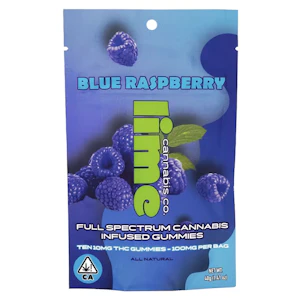 Lime - Lime - Blue Raspberry - 100mg Gummies