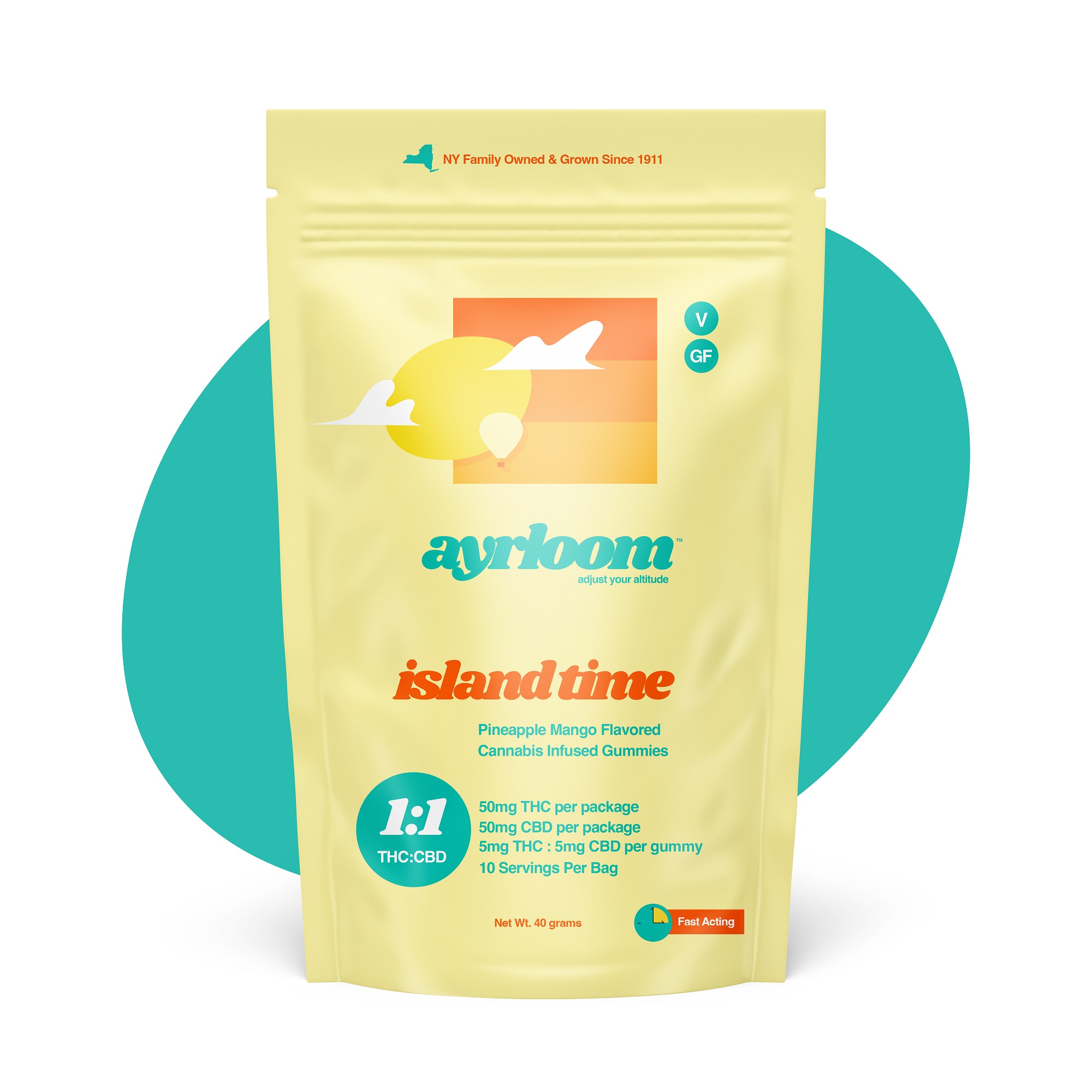 Island Time 1:1 (CBD) - 50mg Edible